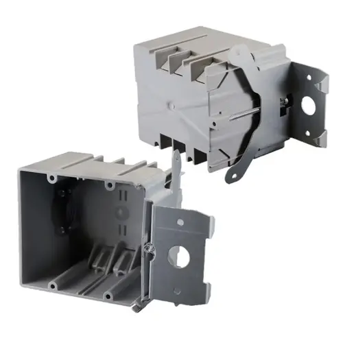 Cantex EZ34DBZ-ADJ Outlet Box EZ Box New and Old Work 34 cu in Rectangle PVC 2 gang Gray Gray
