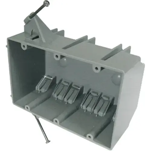 Cantex EZ44TN Outlet Box EZ Box New Work 44 cu in Rectangle PVC 3 gang Gray Gray