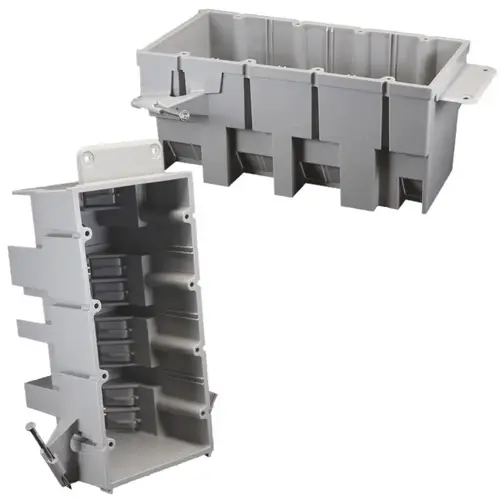 Cantex EZ64QN-HW Outlet Box EZ Box New Work 64 cu in Rectangle PVC 4 gang Gray Gray