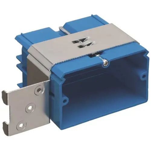 Carlon B121ADJH 1-Gang 22 cu. in. New Work PVC Adjustable Electrical Wall Box with Horizontal Mount Blue