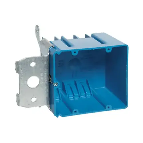 Carlon B234ADJ 2-Gang PVC New Work Adjustable Wall Box, 34 Cu. In. Blue