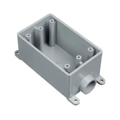 Carlon E980FFN-CTN Outlet Box, 4.54 in L, 2.8 in W, 1 -Gang, PVC, Gray