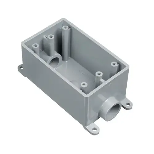 Carlon E981DFN-CTN 1-Gang PVC Molded Rigid Non-Metallic Dead-End Termination Wall Box, 1/2 In. Outlet Gray