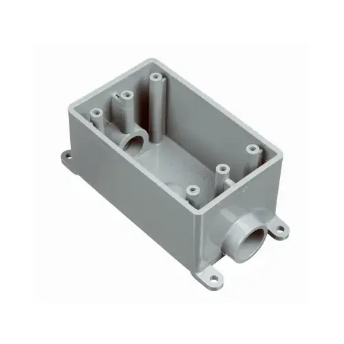 Carlon E981EFN-CTN 1-Gang PVC Molded Rigid Non-Metallic Dead-End Termination Wall Box, 3/4 In. Outlet Gray