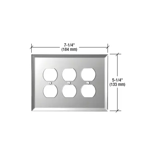 CRL GMP303G Gray Triple Duplex Glass Mirror Plate