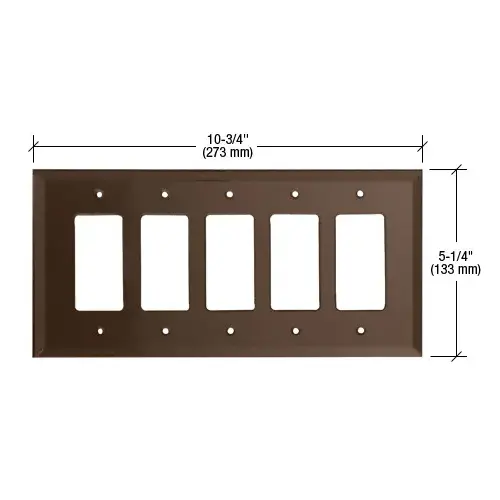 CRL GMP502B Bronze 5-Gang Designer Glass Mirror Plate