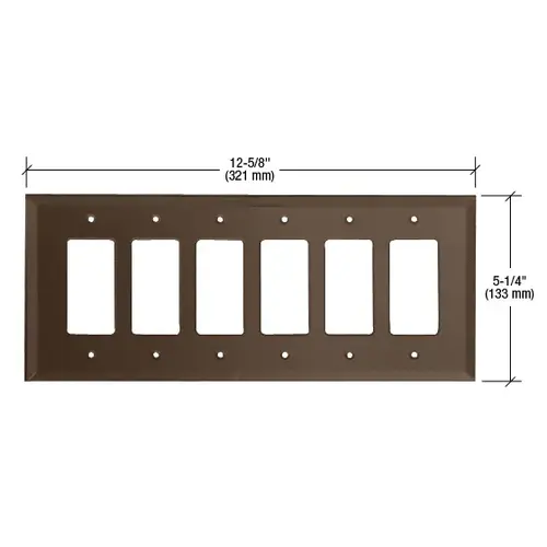 CRL GMP602B Bronze 6-Gang Designer Glass Mirror Plate