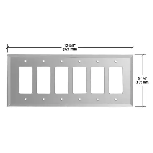 CRL GMP602G Gray 6-Gang Designer Glass Mirror Plate