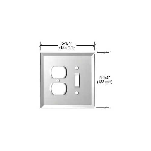 CRL GMP7G Gray Duplex and Toggle Combo Glass Mirror Plate