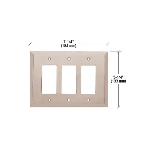 CRL MMP16BN Brushed Nickel Triple Designer Metal Mirror Plate
