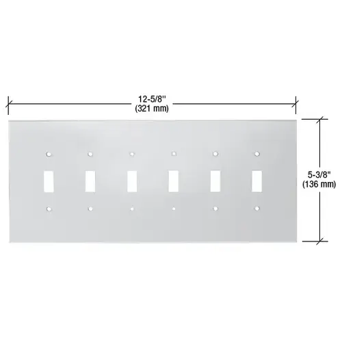 CRL PMP601 Clear Six Gang Toggle Acrylic Mirror Plate