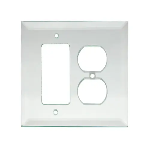 FHC MP18C 5-1/4" x 5-1/4" Decora Duplex Clear Glass Mirror Plate