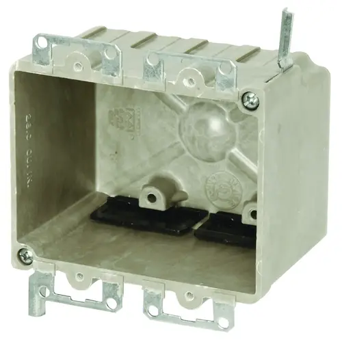 fiberglassBOX 9312-EWK Electrical Box, 2 -Gang, Fiberglass/Polyester, Beige/Tan, Wall, Wing Bracket Mounting