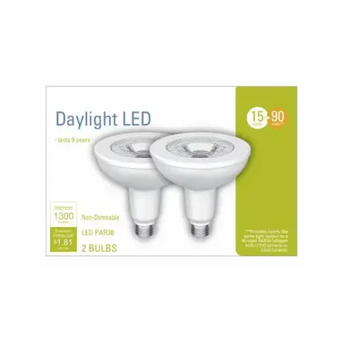 GE 93095546 LED Light Bulb PAR 38 E26 (Medium) Daylight 90 Watt Equivalence Pair