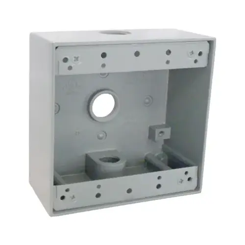 HUBBELL ELECTRICAL PRODUCTS TGB50-3 Gray Weatherproof 2-Gang Outlet Box