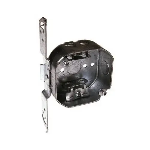 RACO 155 Octagon Electrical Box, TS Bracket, BX Clamps, 4 x 1-1/2 In.