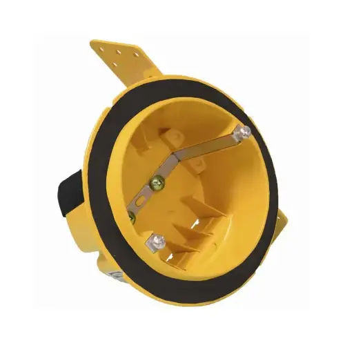 RACO 2028FBAR Vapor Barrier Ceiling Box, Round, Noryl Plastic, 4-In. Yellow