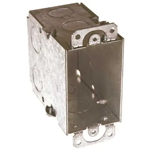 RACO 590 3 in. x 2 in. Switch Box Gangable 3-1/2 in. Deep with Nine 1/2 in. KO's, Plaster Ears Gray
