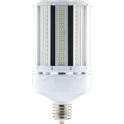 Satco S49396 Hi-Pro 400W HID Equivalent Clear Corn Cob Mogul Extended Base LED High-Intensity Light Bulb w/Safety Chain