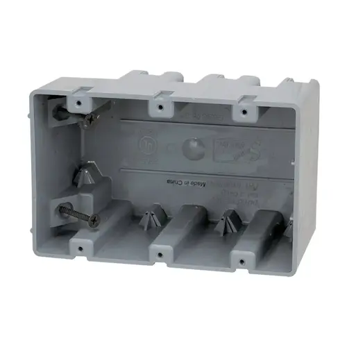 Southwire MSB3G Device Box, 3 -Gang, PVC, Gray, Screw Mounting