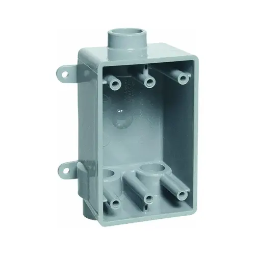 Carlon E979EFN-CTN 1-Gang PVC Molded Rigid Non-Metallic Wall Box, 3/4 In. Outlet Gray