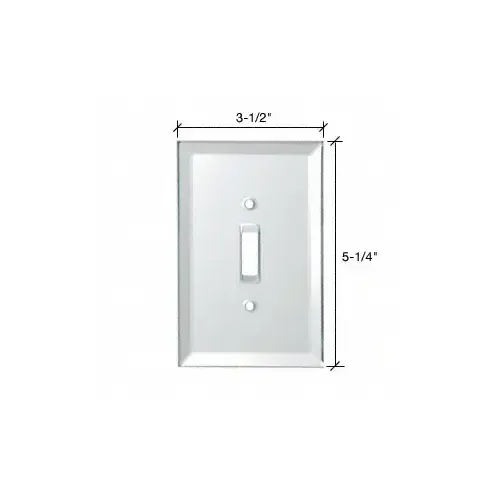 CRL GPP3W White Toggle Switch Back Painted Glass Cover Plate