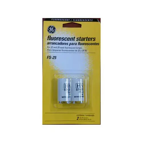 GE 64820 Fluorescent Starter, For 22 & 25 Watt Lamps   pair