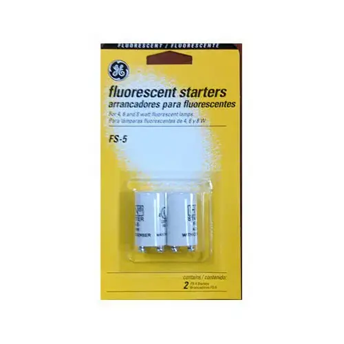 GE 64821 Fluorescent Starter, For 4, 6, & 8 Watt Lamps   pair