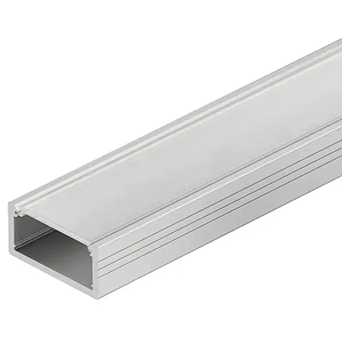 Hafele 833.72.863 Aluminum Profile, Hafele Loox5 Profile 2109/2191, for LED strip lights for Surface Mounting, Cover: Frosted Profile: Silver colored, anodized Diffuser: Frosted