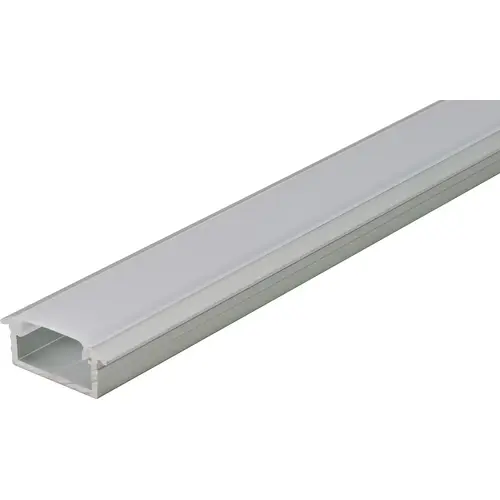 Hafele 833.72.864 Aluminum Profile, Hafele Loox profile 1190 Recessed mounting, Cover: Milk Profile: Silver colored, anodized Diffuser: milky 99" Length