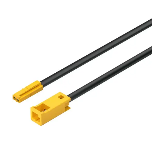 Hafele 833.93.724 CL3R Extension lead, Hafele Loox5 monochrome, 12 V, 18 AWG 39 3/8" 1 x socket, Loox5 2-pin 12 V 1 x plug, Loox5 2-pin 12 V for In-wall leads; designed to be routed behind drywall, Length: (39 3/8") 1000 mm