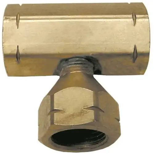 MEC 2478742 F.Pol x F.Pol x F.Pol, 1-1/8 in. Nut Size Manifold Tee Block without Check Brass