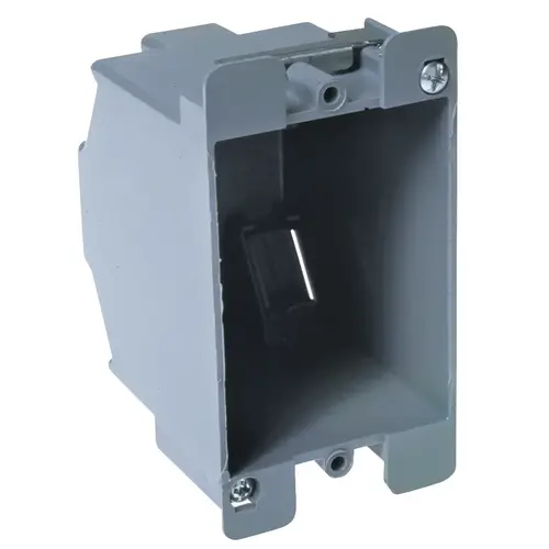 RACO 7887RAC Cable Box, 1 -Gang, PVC, Gray, Flush Mounting