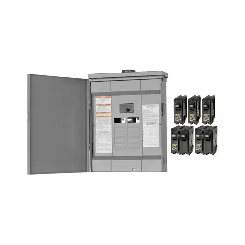 Square D HOM1224M125PRBVP Load Center, 24 -Pole, 125 A, 12 -Space, Plug-On Neutral, NEMA 3R Enclosure