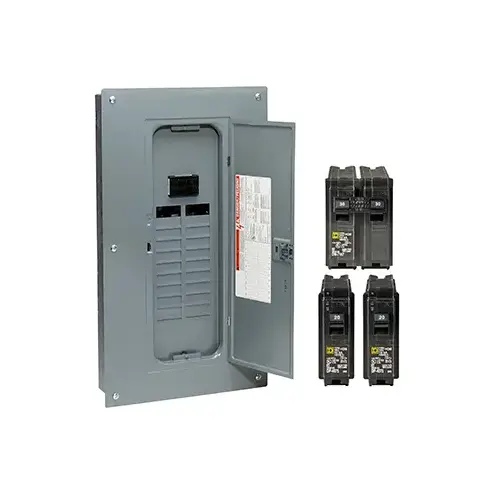 Square D HOM2040M100PCVP Load Center, 40 -Pole, 100 A, 20 -Space, Plug-On Neutral, NEMA 1 Enclosure, Plug Mounting