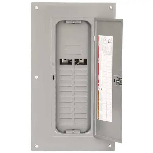 Square D HOM2448L125PQGC Homeline 125 Amp 24-Space 48-Circuit Indoor Main Lug Qwik-Grip Plug-On Neutral Load Center with Cover, Ground Bar