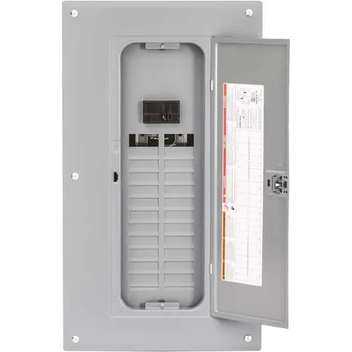 Square D HOM2448M125PC Homeline 125 Amp 24-Space 48-Circuit Indoor Main Breaker Plug-On Neutral Load Center with Cover