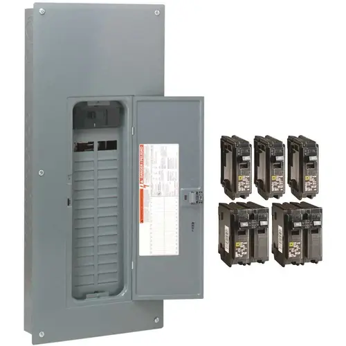 Square D HOM3060M200PQCVP Homeline 200 Amp 30-Space 60-Circuit Indoor Main Breaker Qwik-Grip Plug-On Neutral Load Center with Cover - Value Pack