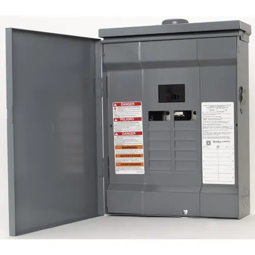 Square D HOM816M100PRB Homeline 100A 8-Space 16-Circuit Raintight Main Breaker Plug-on Neutral Load Center