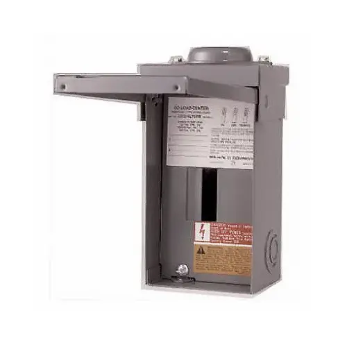 Square D QO24L70RBCP QO Load Center, 70 A, 2 -Space, 4 -Circuit, Main Lug, NEMA 3R Enclosure, Plug Mounting, Gray