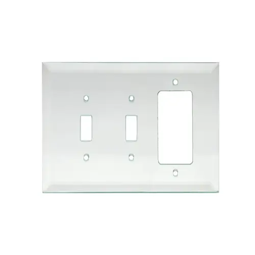 FHC MP15C 5-1/4" x 7-1/4" - Double Toggle Decora Clear Glass Mirror Plate