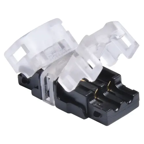 Hafele 824.19.417 Cable to LED Connection Clip, for 8mm plastic, black and clear, 24.45 mm x 12.75 mm x 7.8 mm, 10 per pack Black and clear