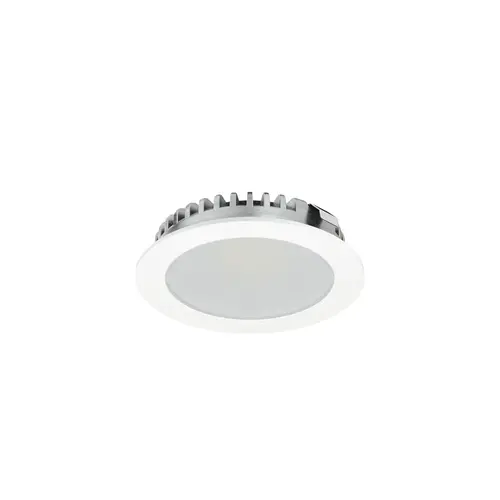 Hafele 833.72.539 Recess Mounted Downlight, Round, Hafele Loox LED 2094, zinc alloy, 12 V 60 lm/W 150 lm Aluminum, Light color: Warm white 3000K, luminous flux: 150 lm, white