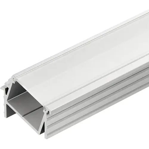 Hafele 833.72.868 Aluminum Profile, for Recess Angled Mounting Cover: Milk Profile: Silver colored, anodized Diffuser: milky