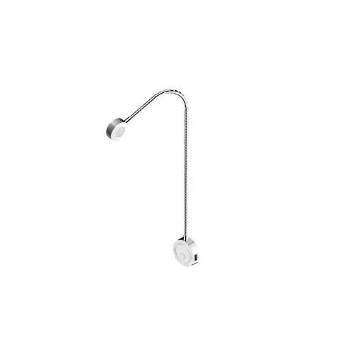 Hafele 833.74.089 Flexible Light, Hafele Loox5 LED 2034, 12 V, 1.4 W Bedside light/reading light with integrated USB charging station, push switch, 2 brightness settings, warm white 3000 K, chrome plated, energy efficiency class G
