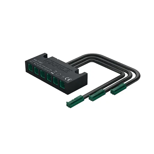 Hafele 833.77.831 Adapter, Hafele Loox5, RGB, Hafele Loox5, for Hafele Connect Mesh 6-way distributor for Hafele Connect Mesh 6-way distributor, 120 W, Voltage 24 V, max. connected wattage 90 W Black