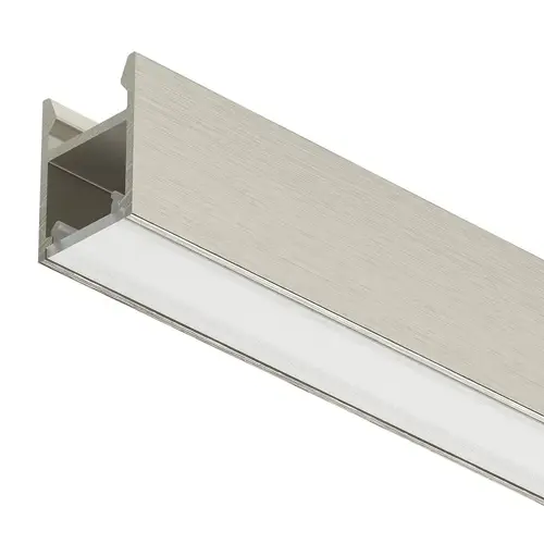 Hafele 833.94.218 Aluminum Profle, Hafele Loox5 Profile 2103, for LED strip lights Internal width 11 mm, Length: (92") 2500 mm, brushed stainless steel colored Profile: anodized Diffuser: milky