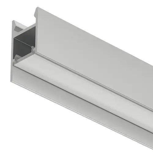 Hafele 833.94.219 Aluminum Profle, Hafele Loox5 Profile 2104, for LED strip lights Internal width 11 mm (7/16"), Length: (92") 2500 mm, silver colored Profile: anodized Diffuser: opal white