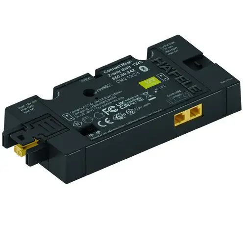 Hafele 850.00.842 Connect Mesh 2-Way Distributor, H fele Connect Mesh, 2-pin (multi-white 2-wire technology) 12 V, switchable wired-wireless switching for tunable white 2-wire, 60 W Black