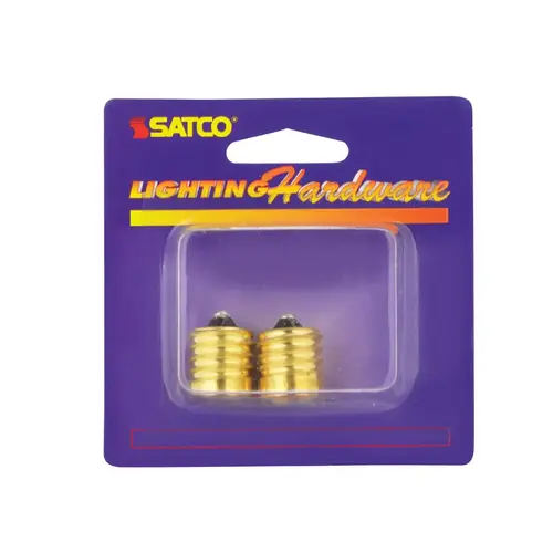 Satco 70215 Socket Reducer Brass Intermediate to Candelabra Base Pair